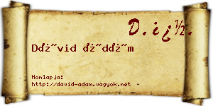 Dávid Ádám névjegykártya